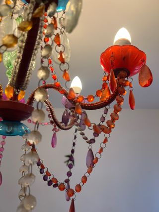 Lámpara de techo de cristal multicolor