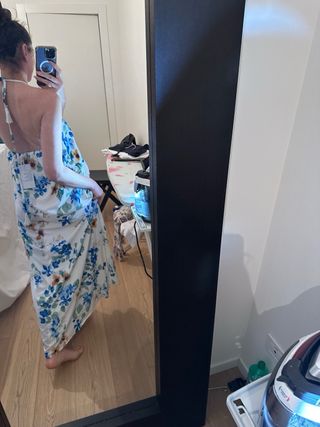 Vestito estivo floreale bianco e blu