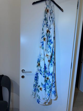 Vestito estivo floreale bianco e blu