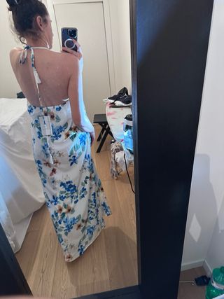 Vestito estivo floreale bianco e blu