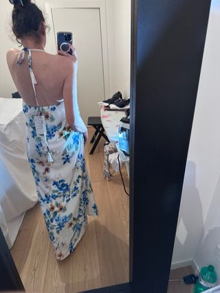 Vestito estivo floreale bianco e blu
