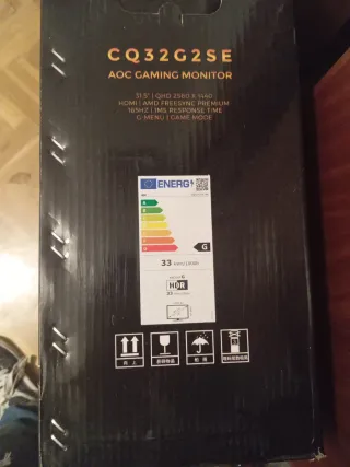 Monitor AOC 32 QHD 165Hz 1ms 1500R