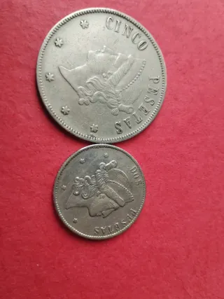 Monedas 5 y 2 Pesetas