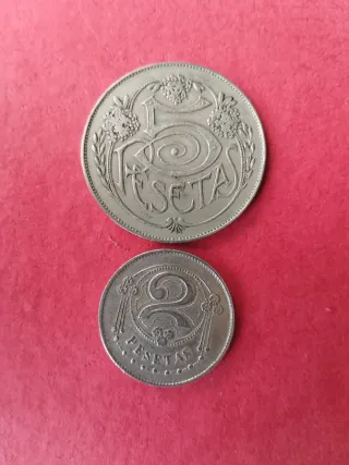Monedas 5 y 2 Pesetas