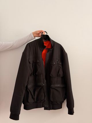 Chaqueta Zara Negra Naranja