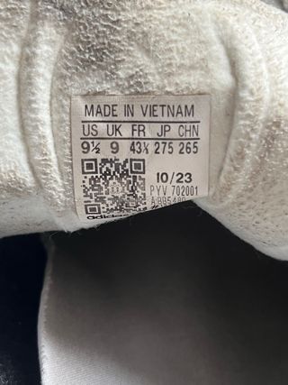 Adidas Gazelle Talla 43 1/3 Gris/Blanco