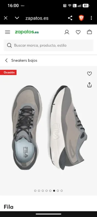 Zapatillas Fila Shocket St Rd Gris Talla 37