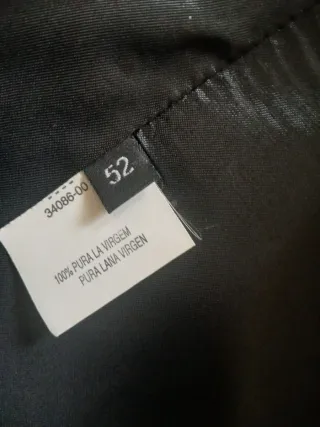 Frac y Chaleco Negro. Pura lana virgen. Talla 52