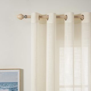 MIULEE Tende in Lino Leggere a Croce Colore Puro