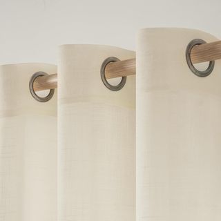 MIULEE Tende in Lino Leggere a Croce Colore Puro