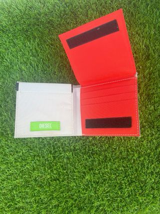 Portafoglio Diesel con chiusura, beige e rosso