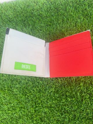 Portafoglio Diesel con chiusura, beige e rosso