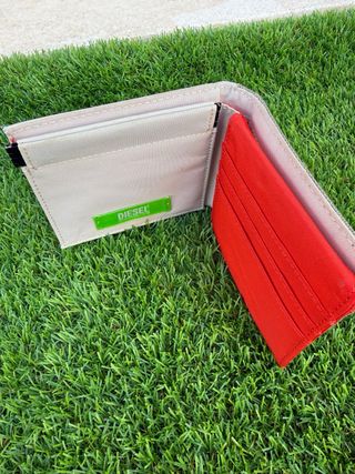 Portafoglio Diesel con chiusura, beige e rosso