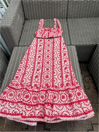 Conjunto ZARA Vestido Largo Estampado Rojo Talla X