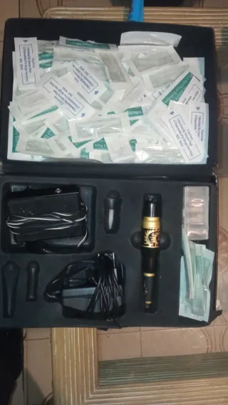 Estuche de pluma negra con león