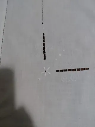 Tovaglia in lino ricamata a mano cm 240x85 altare