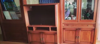 Silla de comedor de madera azul