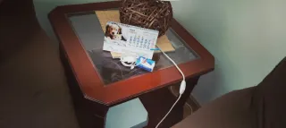 Silla de comedor de madera azul