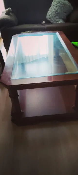 Silla de comedor de madera azul