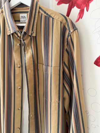 Camisa Zara Rayas Talla M Hombre