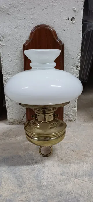 Lámpara Aplique Marinero Madera y Cristal