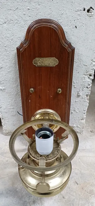 Lámpara Aplique Marinero Madera y Cristal