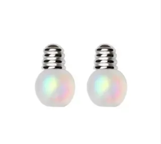 Pendientes Bombilla Plata y Ópalo