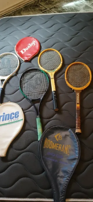 Cuatro Raquetas Tenis Dunlop y Donnay Vintage