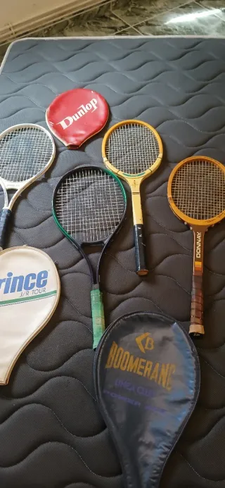 Cuatro Raquetas Tenis Dunlop y Donnay Vintage