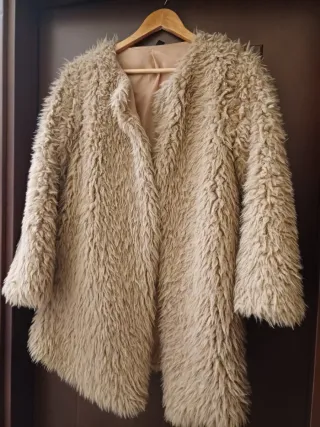 Giacca fluffy beige