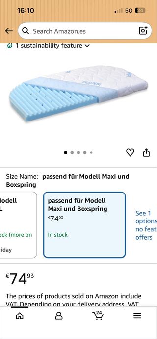 Cuna Colecho Babybay + Colchón