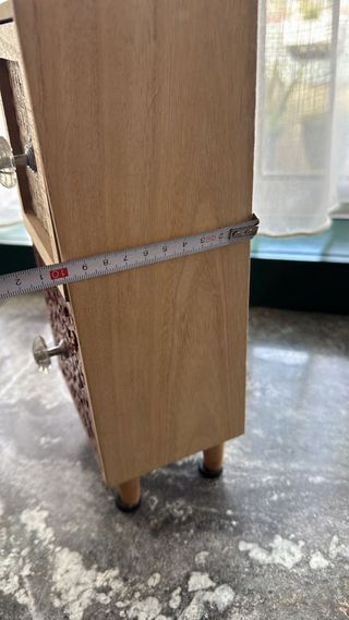 Mini cómoda madeira e vidro