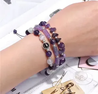 Pulsera de amatista con detalle central