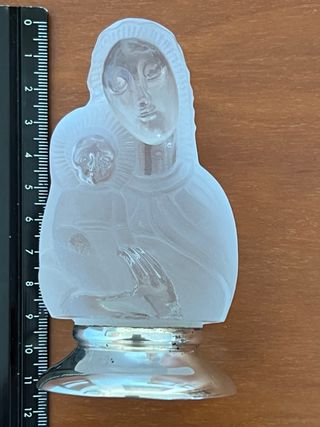 Figura Virgen con Niño Cristal Tallado