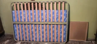 Somier metálico y de madera sin patas