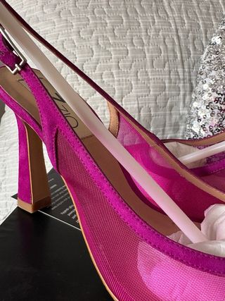 Zapatos Ezzio Ante y Piel Rosa/Morado