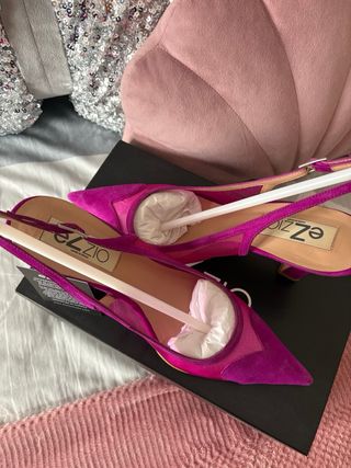 Zapatos Ezzio Ante y Piel Rosa/Morado