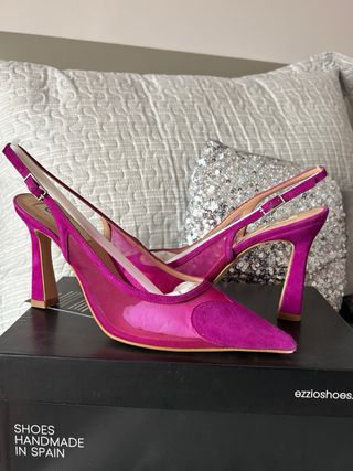 Zapatos Ezzio Ante y Piel Rosa/Morado