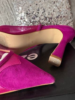 Zapatos Ezzio Ante y Piel Rosa/Morado