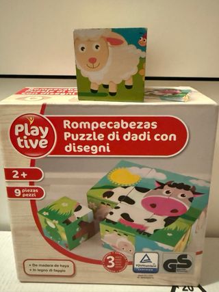 Puzzle Playtive Rompecabezas Cubos Madera