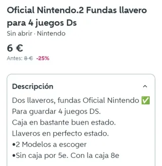 NUEVO. Fundas y Llaveros Nintendo DS