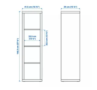 Estantería Kallax con 3 cubos