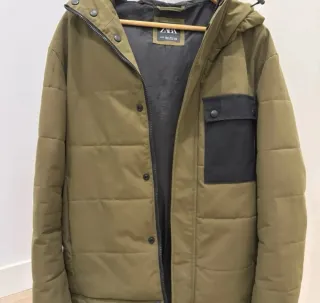 Chaqueta acolchada Zara chico verde