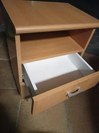 Mesita de noche haya 2 cajones