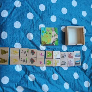 Juego de memoria animales madera