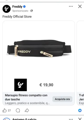 Marsupio fitness Freddy nero.     Costo 19,90€