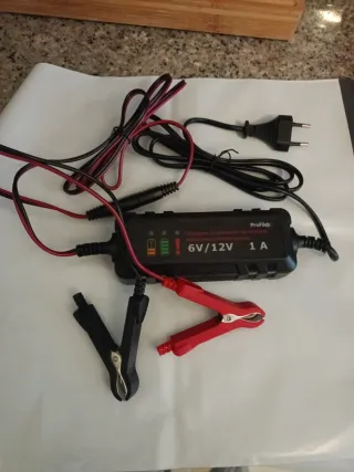 Cargador Batería Coche Moto 6V/12V 1A