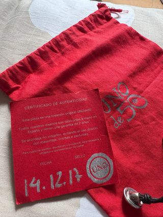 Pulsera Uno de 50 Plata y Cuero