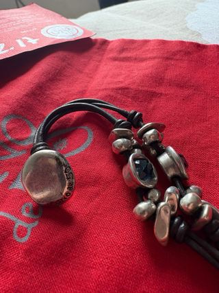 Pulsera Uno de 50 Plata y Cuero