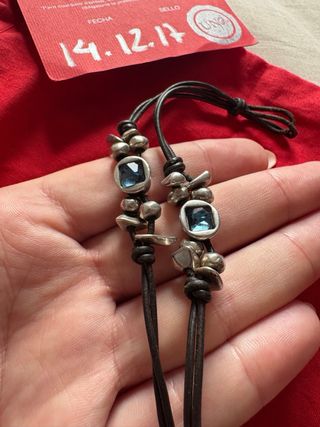 Pulsera Uno de 50 Plata y Cuero